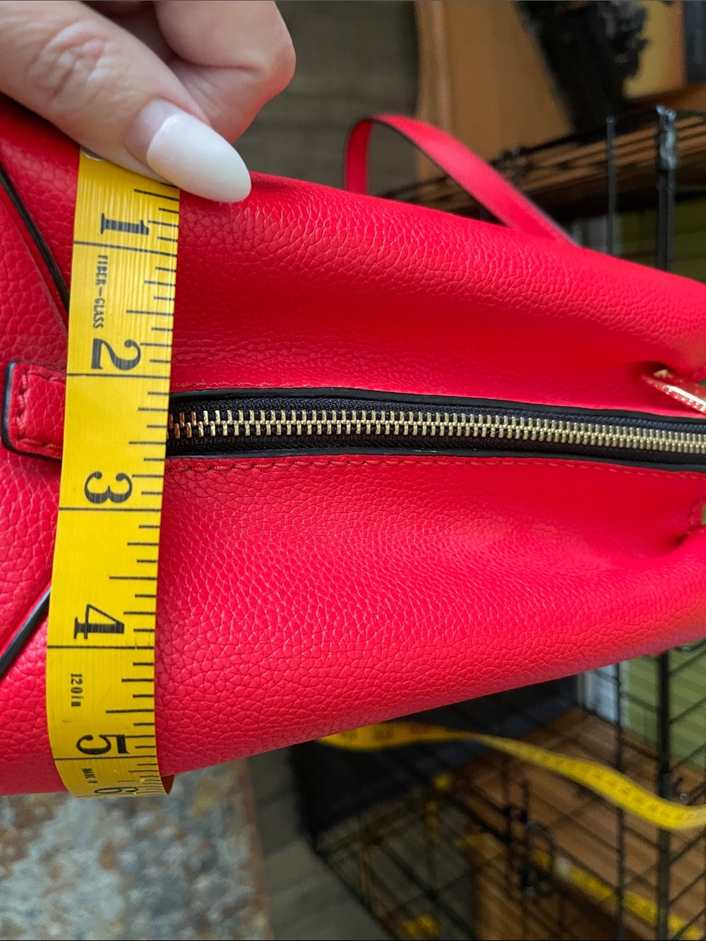 Marc Jacobs Bright Red Leather Satchel with Gold Accents - Picture 15 of 15